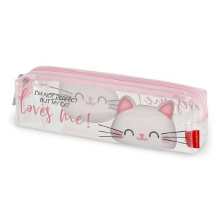Legami Milano Κασετίνα Σιλικόνης Βαρελάκι με 1 Θήκη Ροζ ''Meow'' PC0026