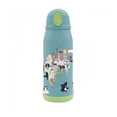 Παγουρι Ανοξειδωτο Θερμος 500ml Θηκη & Καλαμακι 21,5χ8,5εκ Ζωακια Must Team