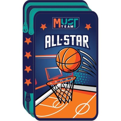 Διακάκης Must Κασετίνα Γεμάτη με 3 Θήκες ''Basketball'' Μπλε 000586741