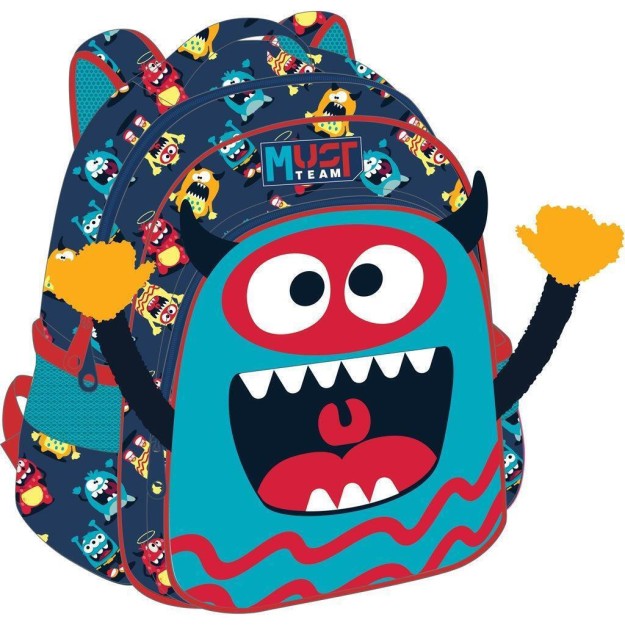 Must Monster Σχολική Τσάντα Πλάτης Νηπιαγωγείου Πολύχρωμη 000586272