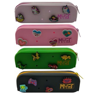 Must Κασετίνα από Σιλικόνη Βαρελάκι με 1 Θήκη (Διάφορα Σχέδια/Χρώματα) 000586139