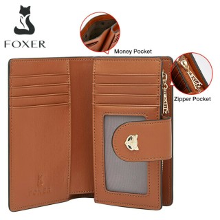 Foxer Μικρό Δερμάτινο Γυναικείο Πορτοφόλι Καφέ 230046F