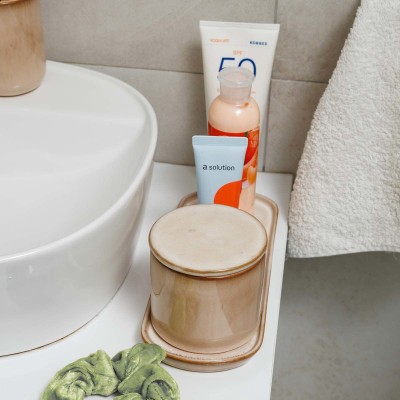 ESTIA ΔΟΧΕΙΟ ΓΙΑ ΒΑΜΒΑΚΙ SATIN ΚΕΡΑΜΙΚΟ 8.5x8.5x9cm