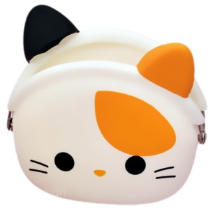 Γάτα Παιδικό Πορτοφόλι Κερμάτων με Clasp Λευκό 20108