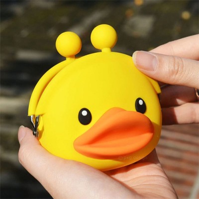 Παπάκι Παιδικό Πορτοφόλι Κερμάτων με Clasp για Κορίτσι Κίτρινο 20105