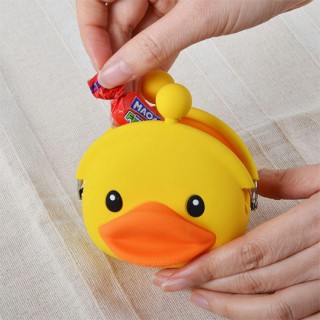 Παπάκι Παιδικό Πορτοφόλι Κερμάτων με Clasp για Κορίτσι Κίτρινο 20105