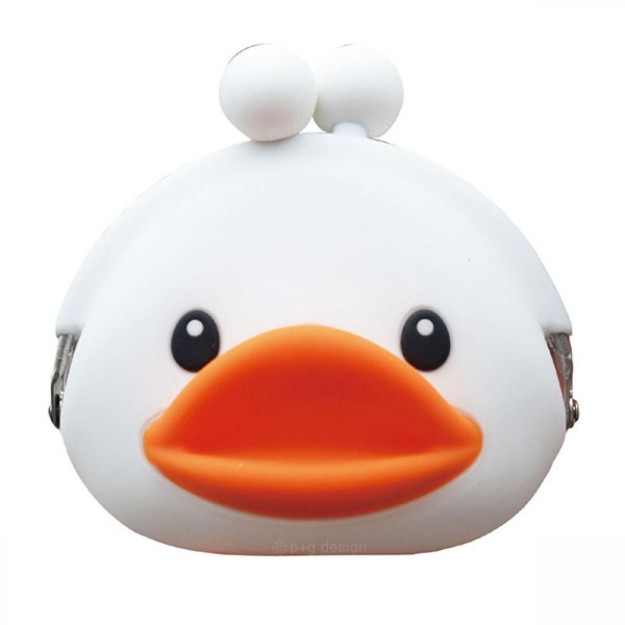 Παπάκι Παιδικό Πορτοφόλι Κερμάτων με Clasp για Κορίτσι Λευκό 20104