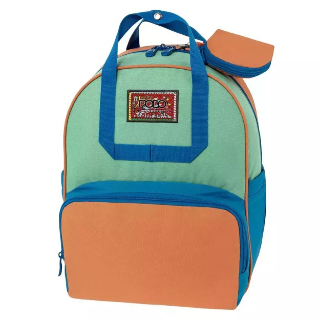 Polo Vintage Σχολική Τσάντα Πλάτης Νηπιαγωγείου Πορτοκαλί 9-07-080-6873