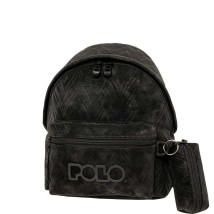 Polo Mini Leaves Σχολική Τσάντα Πλάτης Νηπιαγωγείου Μαύρη 9-07-083-2000