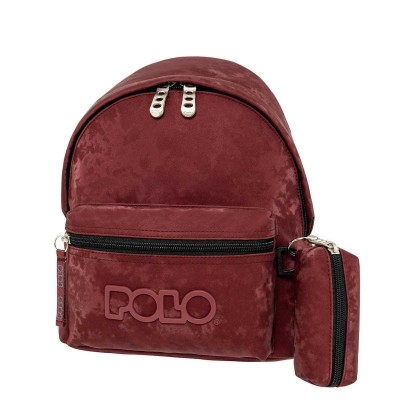 Polo Mini Cozy Σχολική Τσάντα Πλάτης Νηπιαγωγείου Μπορντό 9-07-082-3300
