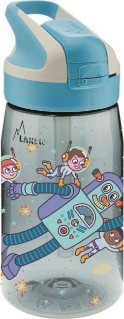 Laken Παιδικό Παγούρι Πλαστικό με Καλαμάκι Μπλε 450ml LTNSSP