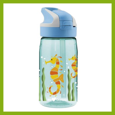 Laken Παιδικό Παγούρι Πλαστικό με Καλαμάκι Γαλάζιο 450ml GTNSC