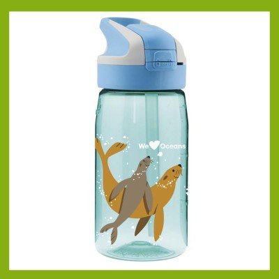 Laken Παιδικό Παγούρι Πλαστικό με Καλαμάκι Γαλάζιο 450ml GTNSF