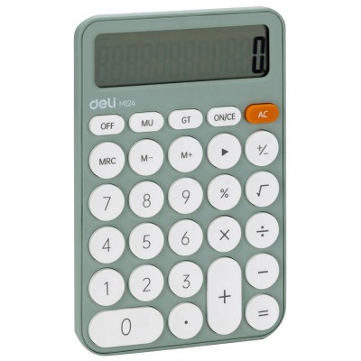 Deli Αριθμομηχανή 338944 12 Ψηφίων σε Πράσινο Χρώμα