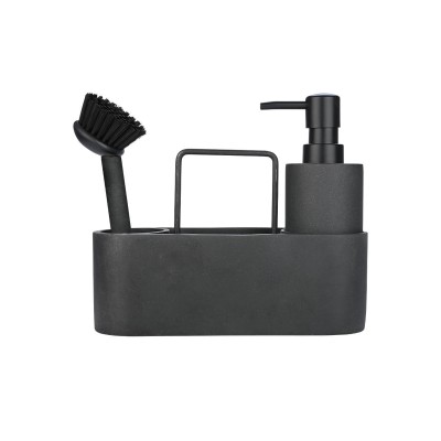 ESTIA ΔΟΧΕΙΟ ΥΓΡΟΥ ΠΙΑΤΩΝ ΜΕ ΒΟΥΡΤΣΑ ΚΑΘΑΡΙΣΜΟΥ & ΘΗΚΗ ΓΙΑ ΣΦΟΥΓΓΑΡΙ ΜΑΥΡΟ