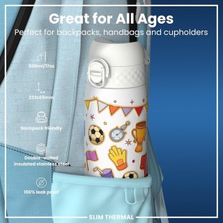 Ion8 Παιδικό Παγούρι Θερμός Ποδόσφαιρο Ανοξείδωτο 500ml I8TS500PIFOOT