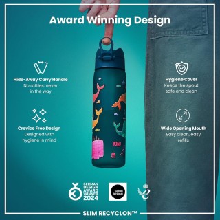 Ion8 Slimkids Παιδικό Παγούρι Πλαστικό Μπλε 500ml (Διάφορα Σχέδια/Χρώματα) I8RF500PTWHALES