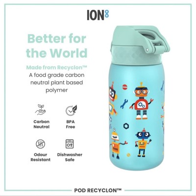 Ion8 Παιδικό Παγούρι Πλαστικό Γαλάζιο 350ml I8RF350PBROBOT