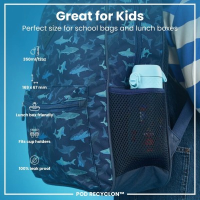 Ion8 Παιδικό Παγούρι Πλαστικό Γαλάζιο 350ml I8RF350PBROBOT