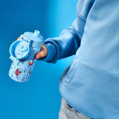 Ion8 Παιδικό Παγούρι Ανοξείδωτο Non Spill Γαλάζιο 400ml (Διάφορα Σχέδια/Χρώματα) I8SS400PBSHARK