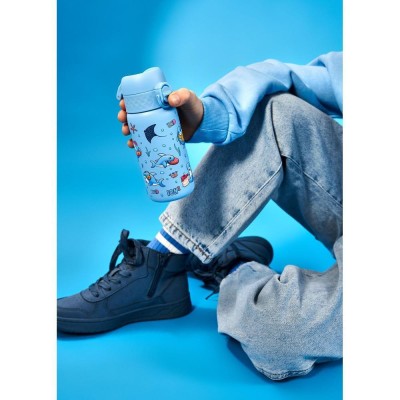 Ion8 Παιδικό Παγούρι Ανοξείδωτο Non Spill Γαλάζιο 400ml (Διάφορα Σχέδια/Χρώματα) I8SS400PBSHARK