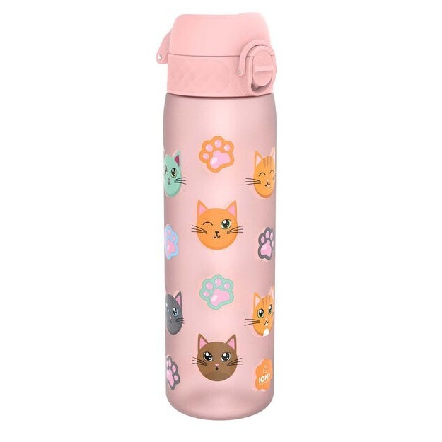 Ion8 Πλαστικό Παγούρι Slim Cats σε Ροζ χρώμα I8RF500PRCATS 600ml