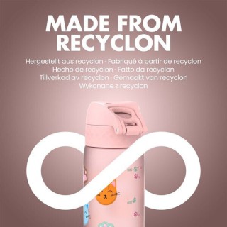 Ion8 Πλαστικό Παγούρι Slim Cats σε Ροζ χρώμα I8RF500PRCATS 600ml