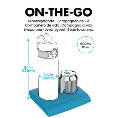 Ion8 Πλαστικό Παγούρι Slim Cats σε Ροζ χρώμα I8RF500PRCATS 600ml