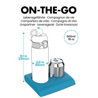 Ion8 Πλαστικό Παγούρι Slim Cats σε Ροζ χρώμα I8RF500PRCATS 600ml