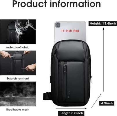 Bange Ανδρική Τσάντα Στήθους σε Μαύρο χρώμα 7566