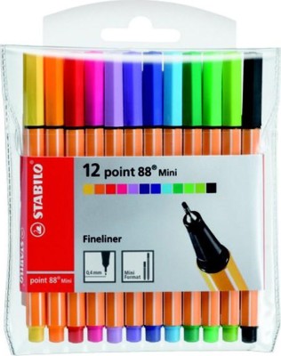 Stabilo Point 88 Mini Μαρκαδόροι Σχεδίου 0.4mm Πολύχρωμοι 12τμχ 688/12