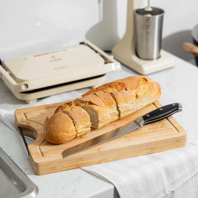 ESTIA ΕΠΙΦΑΝΕΙΑ ΚΟΠΗΣ BAMBOO ESSENTIALS 35x25cm ΜΕ ΜΕΤΑΛΛΙΚΗ ΛΑΒΗ
