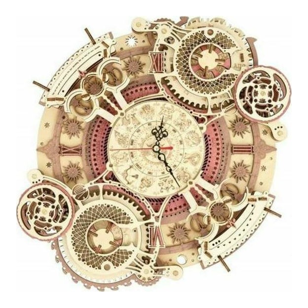 Robotime Παιχνίδι Κατασκευών Ξύλινo Zodiac Wall Clock για Παιδιά 14+ Ετών LC601