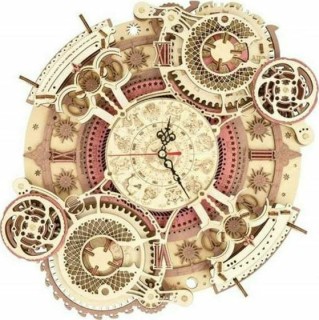 Robotime Παιχνίδι Κατασκευών Ξύλινo Zodiac Wall Clock για Παιδιά 14+ Ετών LC601