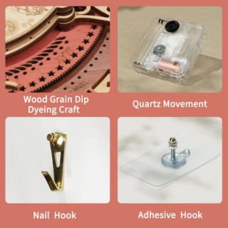 Robotime Παιχνίδι Κατασκευών Ξύλινo Zodiac Wall Clock για Παιδιά 14+ Ετών LC601