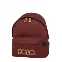 Polo Mini Σχολική Τσάντα Πλάτης Νηπιαγωγείου Κεραμιδί/Χρυσό με Θήκη 9-01-067-3576