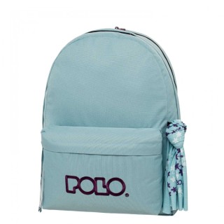 Polo Original Double Scarf Σχολική Τσάντα Πλάτης Γυμνασίου - Λυκείου Γαλάζιο/Μωβ 9-01-235-5347