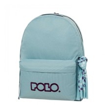 Polo Original Double Scarf Σχολική Τσάντα Πλάτης Γυμνασίου - Λυκείου Γαλάζιο/Μωβ 9-01-235-5347