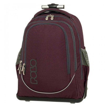 Polo Trolley Cart Σχολική Τσάντα Τρόλεϊ Μπορντό 9-01-074-4800