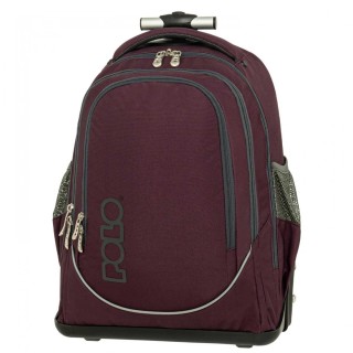 Polo Trolley Cart Σχολική Τσάντα Τρόλεϊ Μπορντό 9-01-074-4800
