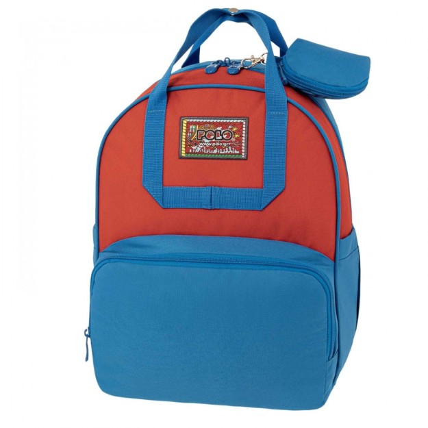 Polo Vintage Σχολική Τσάντα Πλάτης Νηπιαγωγείου Κόκκινο/Μπλε 9-07-080-3052