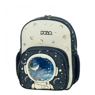 Polo Junior Bibi Σχολική Τσάντα Πλάτης Νηπιαγωγείου Space με Θήκη για Παγούρι 10lt 2025