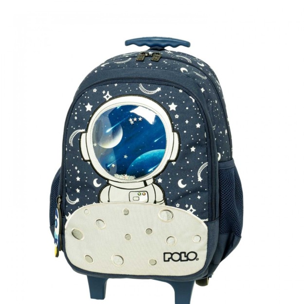 Polo Junior Bibi Σχολική Τσάντα Τρόλεϊ Νηπιαγωγείου Space με Θήκη για Παγούρι 12lt 2025
