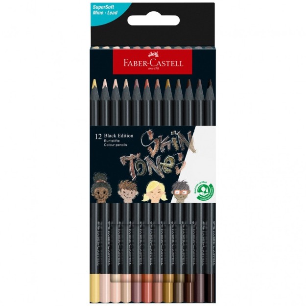 Faber-Castell Black Edition Skin Colours Σετ Ξυλομπογιές 12τμχ
