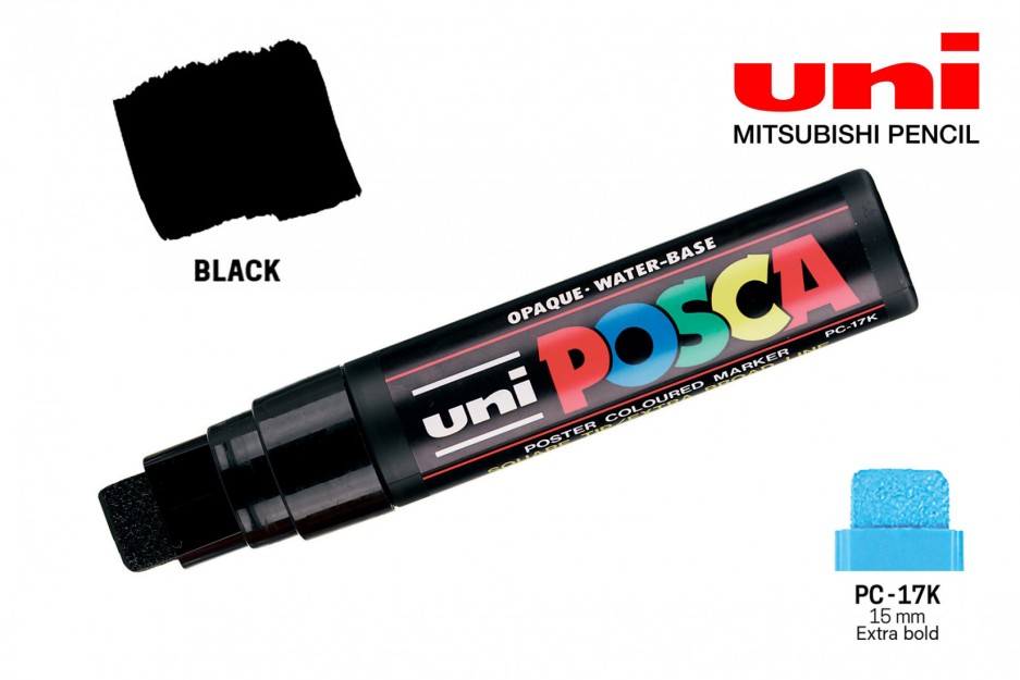 Posca Μαρκαδόρος Σχεδίου 15mm Μαύρο PC-17K/24