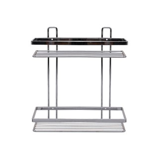 ESTIA ΕΤΑΖΕΡΑ ELEGANT ΜΕΤΑΛΛΙΚΗ ΙΣΙΑ 2 ΘΕΣΕΩΝ 27x25x12.5cm ΧΡΩΜΙΟΥ