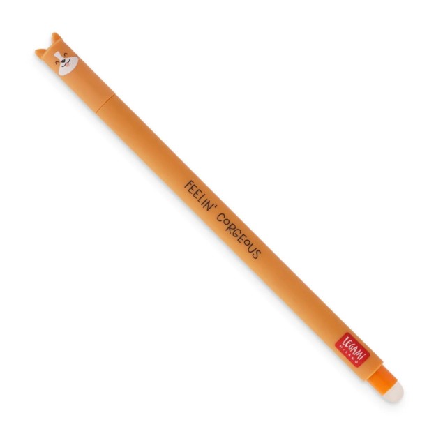 Legami Milano Corgi Στυλό Gel 0.7mm Πορτοκαλί με Μαύρο Μελάνι Erasable EP0020