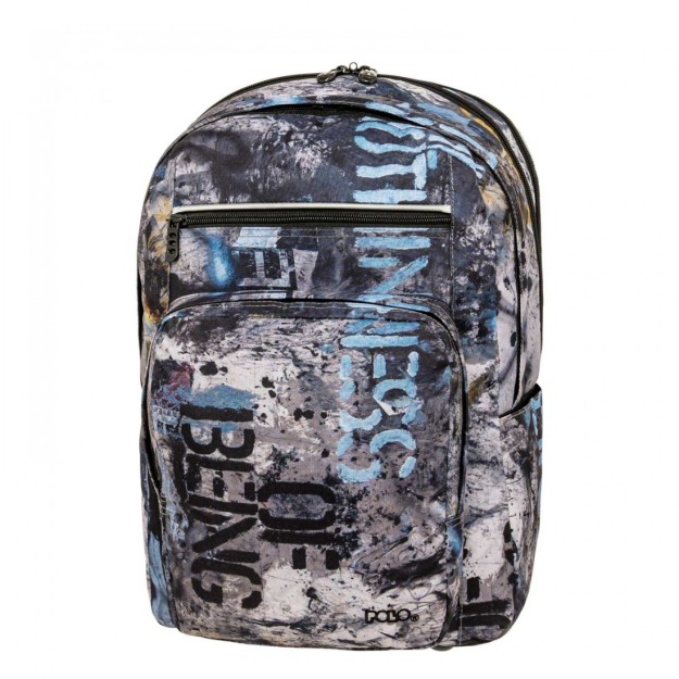 Polo Slit Σχολική Τσάντα Πλάτης Δημοτικού Γκρι 9-01-066-8371