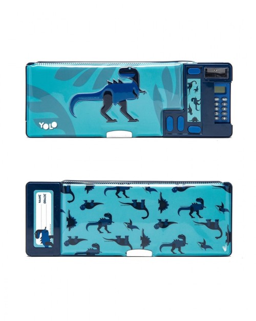 Yolo Κασετίνα Βαρελάκι με 1 Θήκη Light Blue Dino 10124