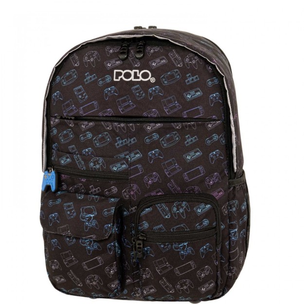 Polo Youngster Σχολική Τσάντα Πλάτης Δημοτικού Μαύρη 9-01-068-8374